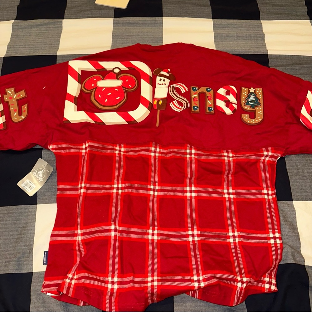 NWT Walt Disney World Plaid Holiday Spirit Jersey - Picture 6 of 8